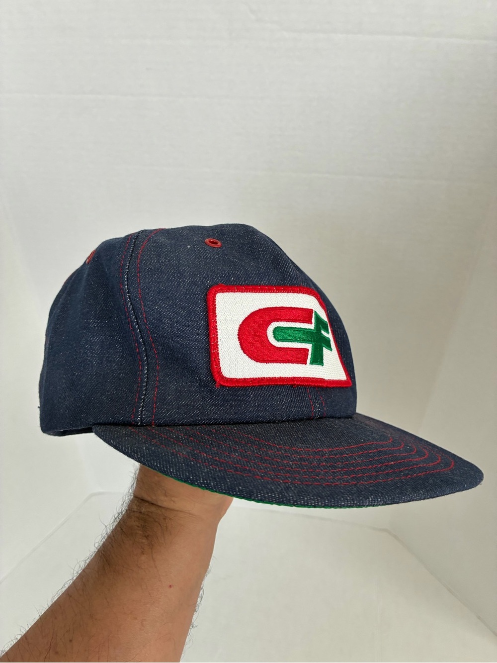 Vintage CF Consolidated Freight Trucker Snapback Hat Cap Blue Tonkin OSFM